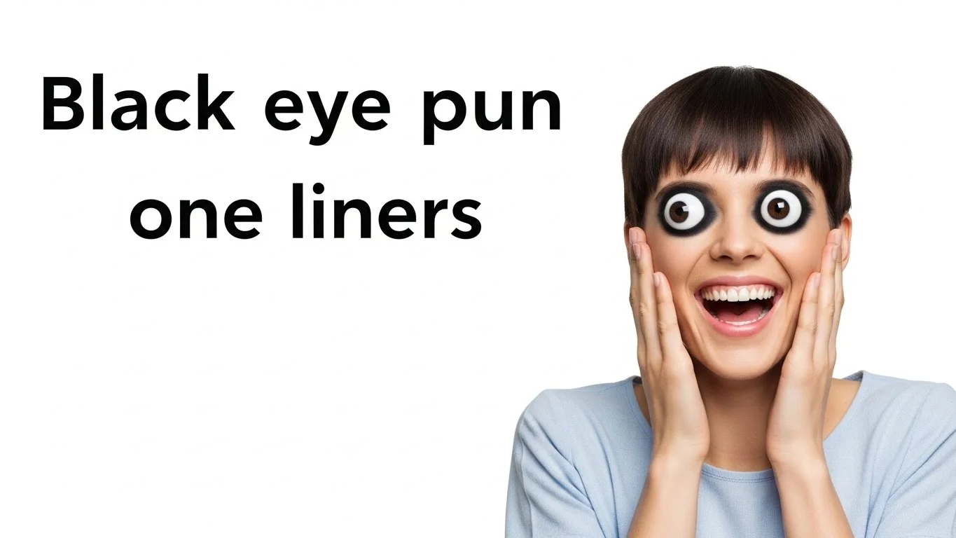 Black eye puns captions