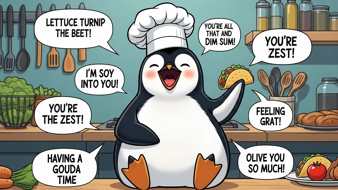 Foodie Penguin Puns