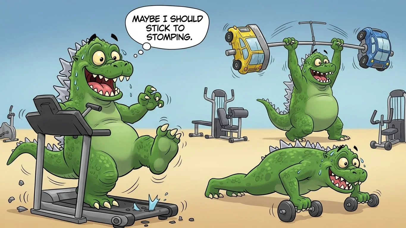 Godzilla Fitness Jokes