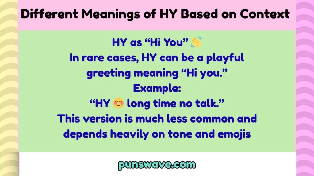 Different Meanings of HY Based on Context 