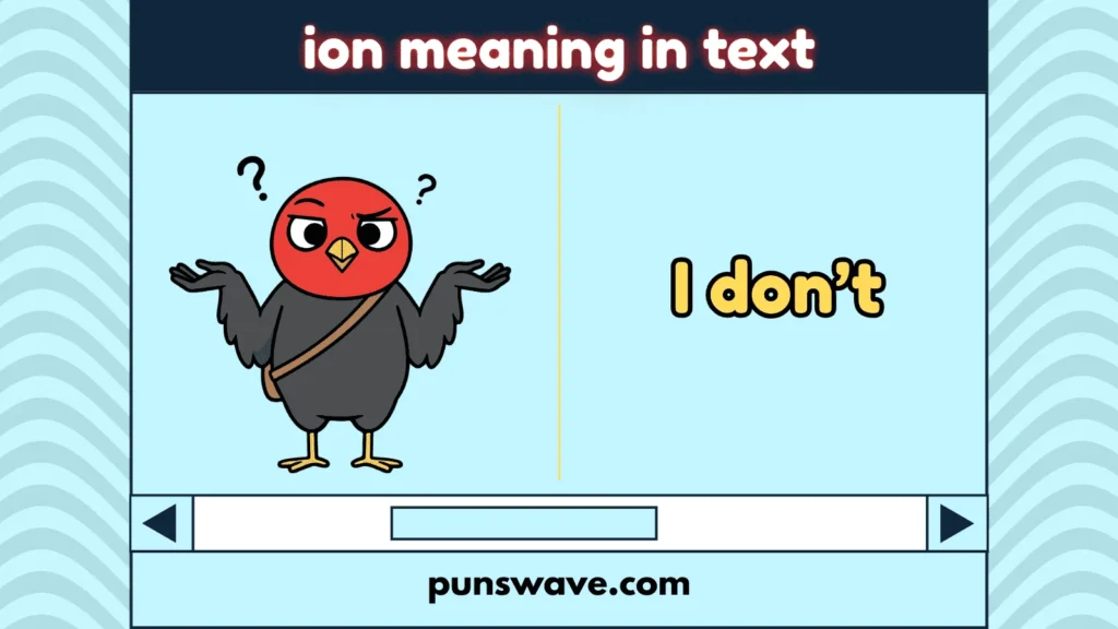 ion meaning in text