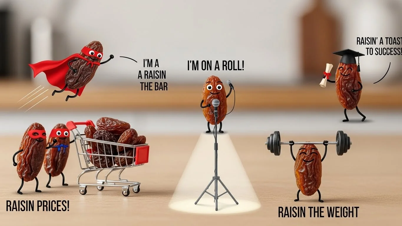 short raisin puns