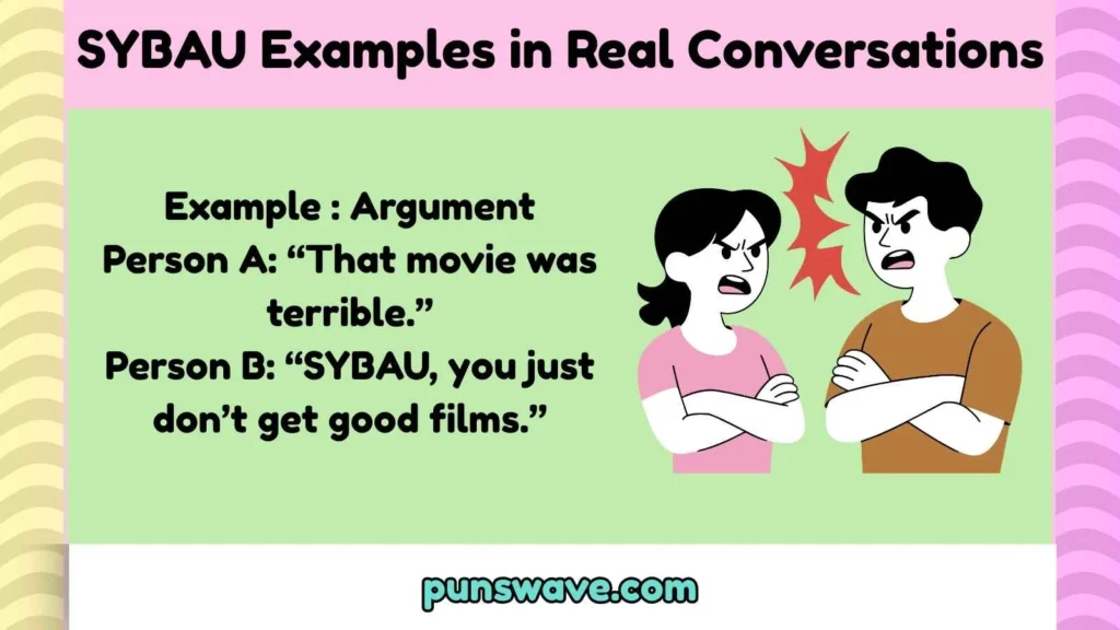 SYBAU Examples in Real Conversations