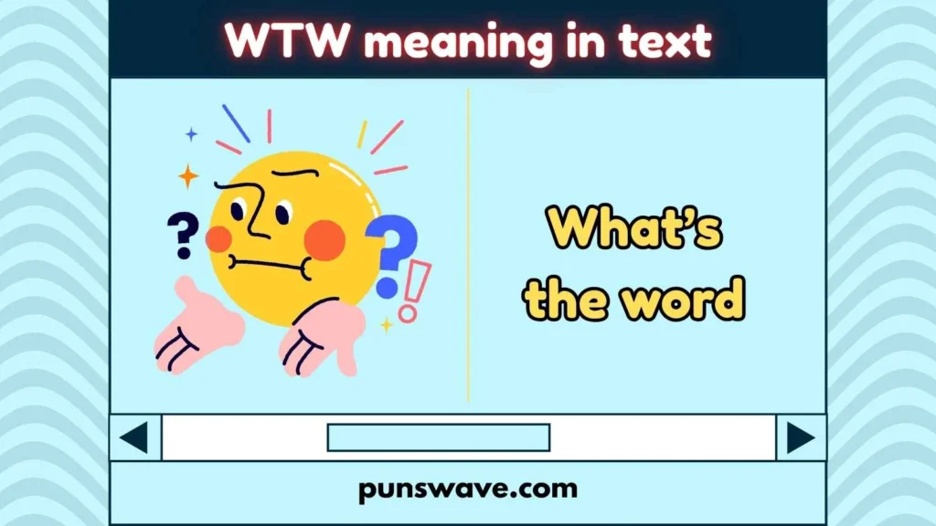 WTW meaning in text