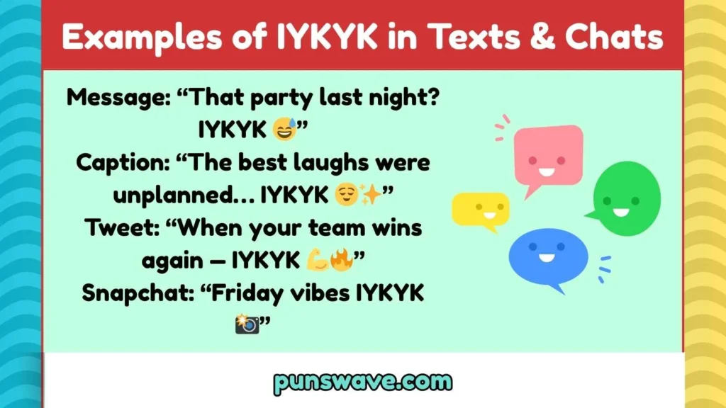 Examples of IYKYK in Texts & Chats